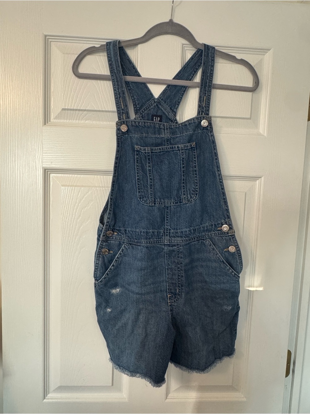GAP Kids Denim Short Overalls in Blue sz XXL